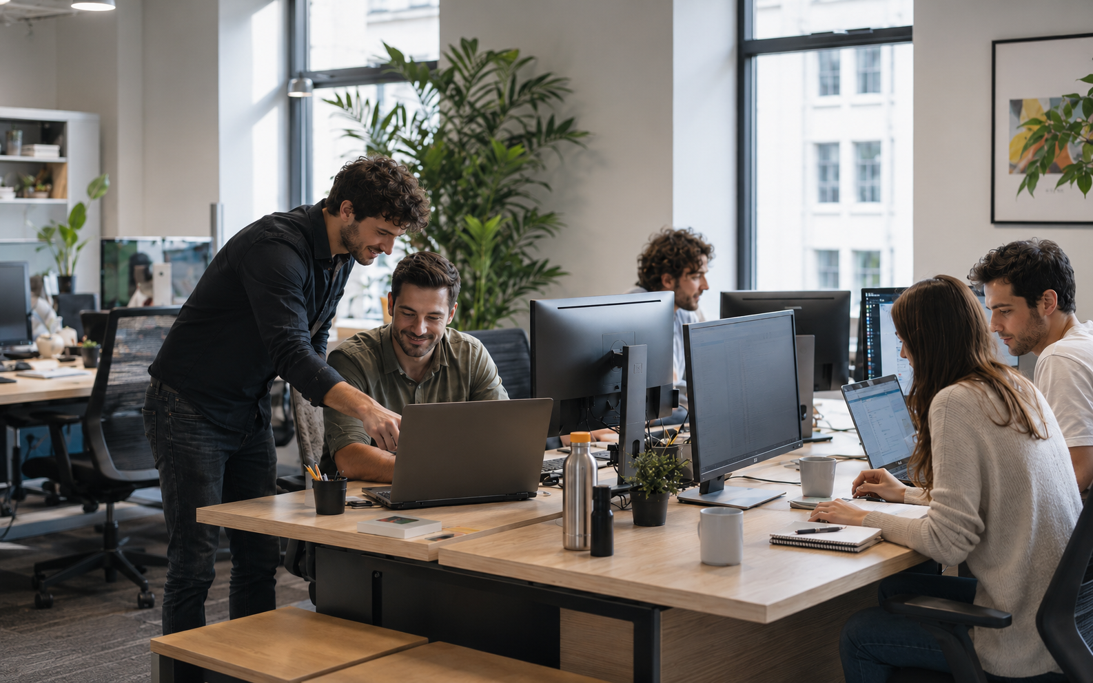 Equipo de tecnología trabajando