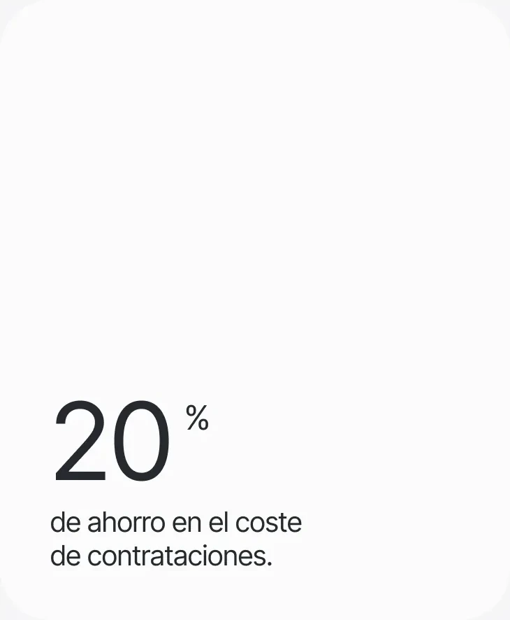 Un 20 % de ahorro en el coste de contrataciones