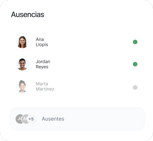 Solicitudes de ausencia en el cuadrante