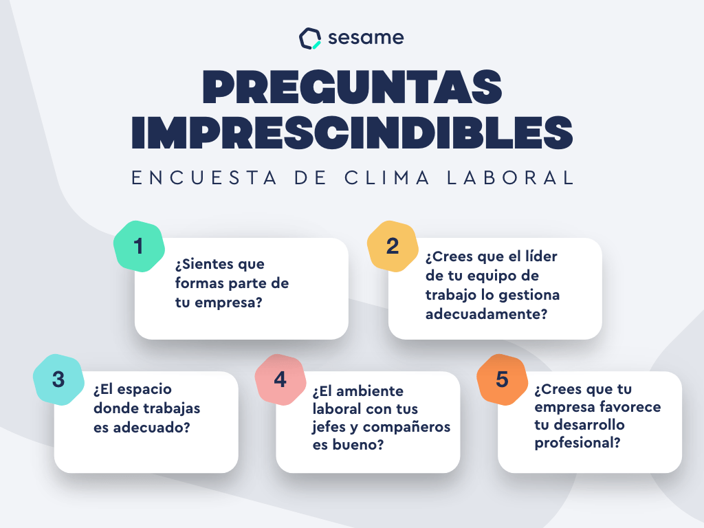 Preguntas de una encuesta de clima laboral