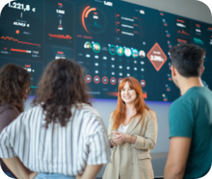 illustration of a human witha graph